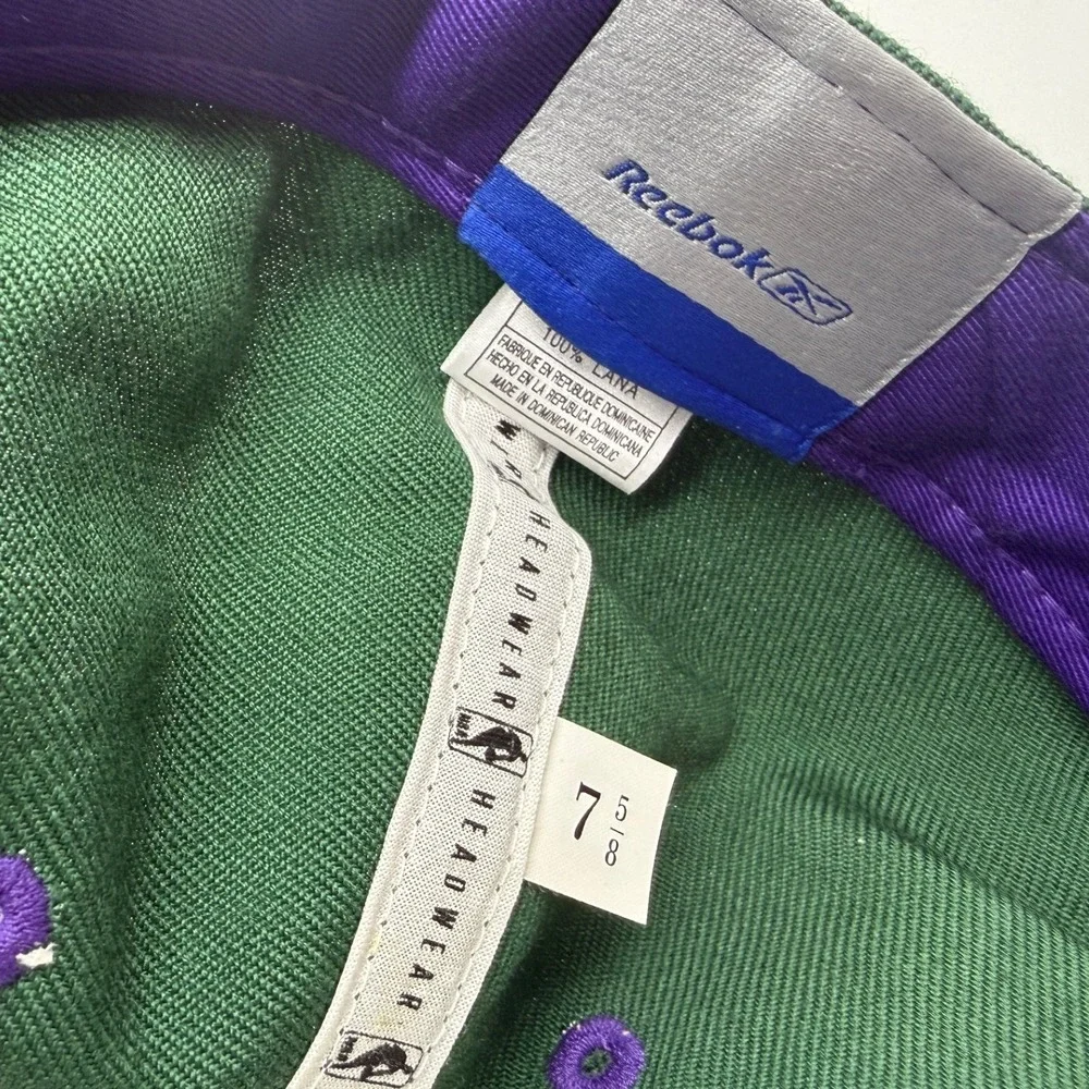Reebok Milwaukee Bucks NBA Hat Mens 7 5/8 Green Purple Multi Team Fitted Cap